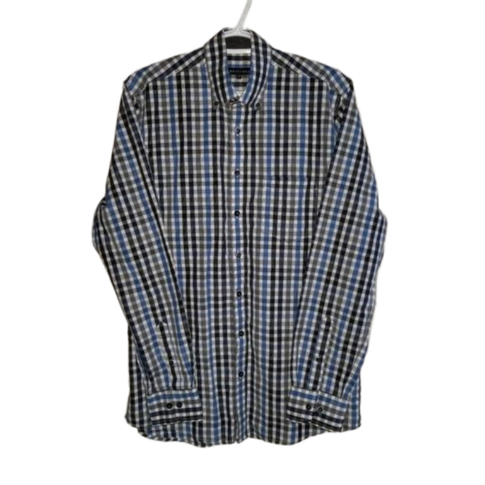 Britches Small Window Pane Check Long Sleeve Button Down Label Reads Size Med